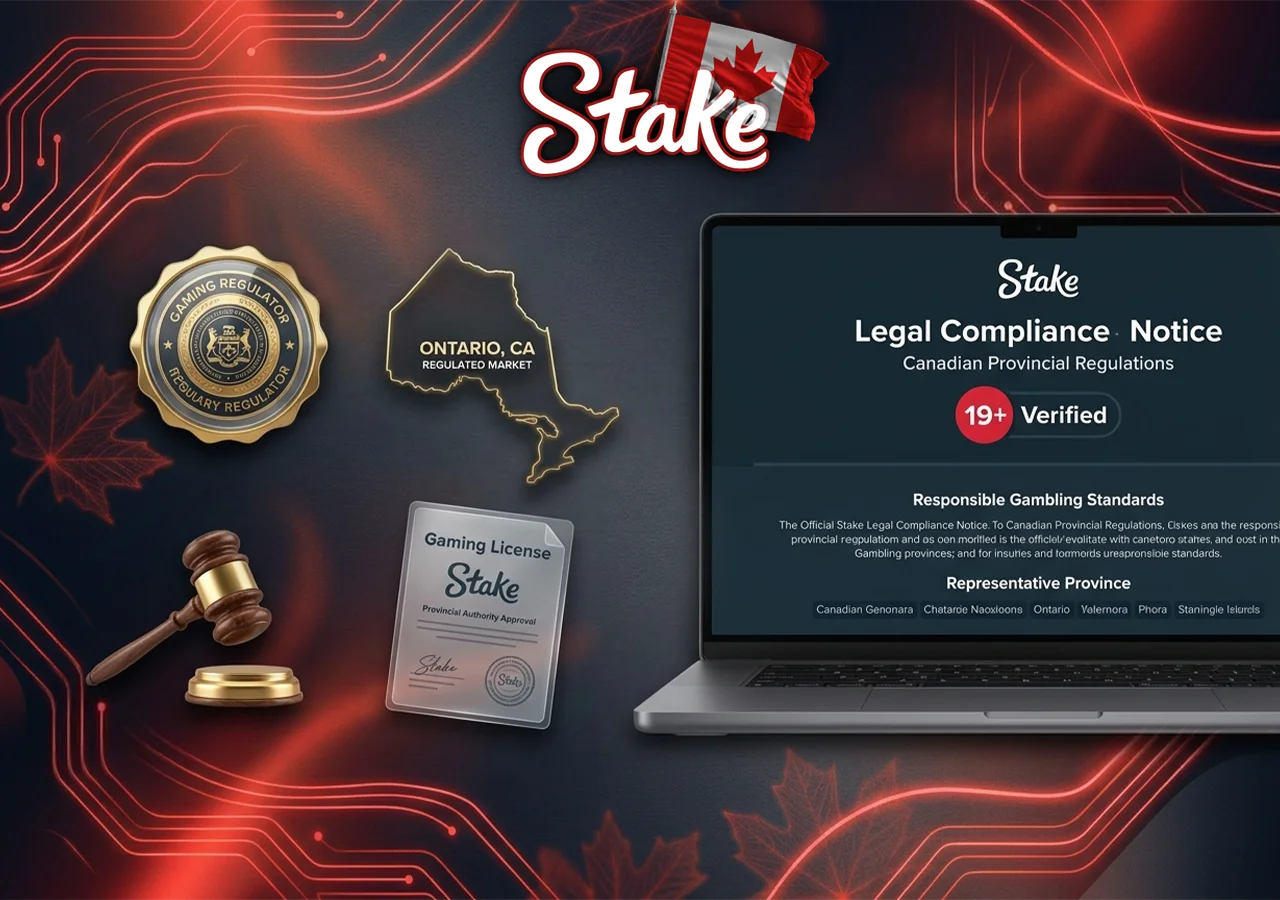 Stake operates legally across provinces while adhering to local gambling age regulations.